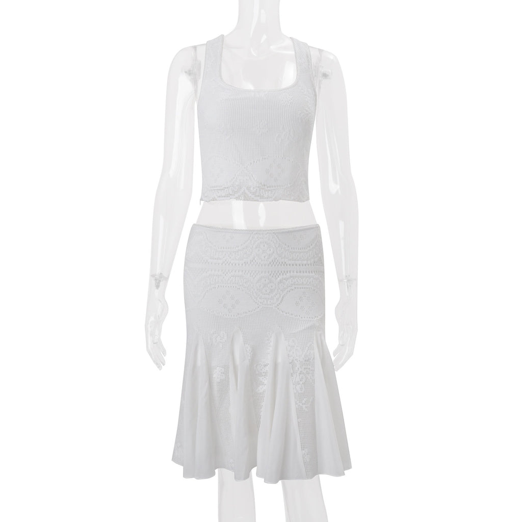 Crochet Tank & Midi Skirt Set