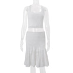 Crochet Tank & Midi Skirt Set