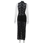 Valora Lace Slit Maxi Dress