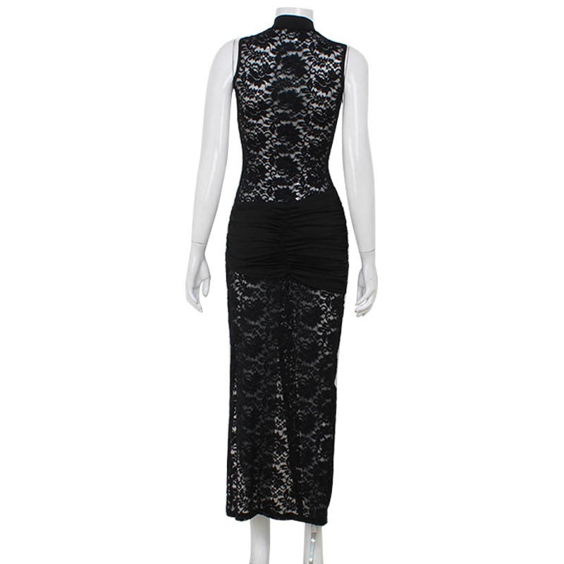Valora Lace Slit Maxi Dress