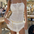 Fiorella Crochet Ruffle Mini Dress