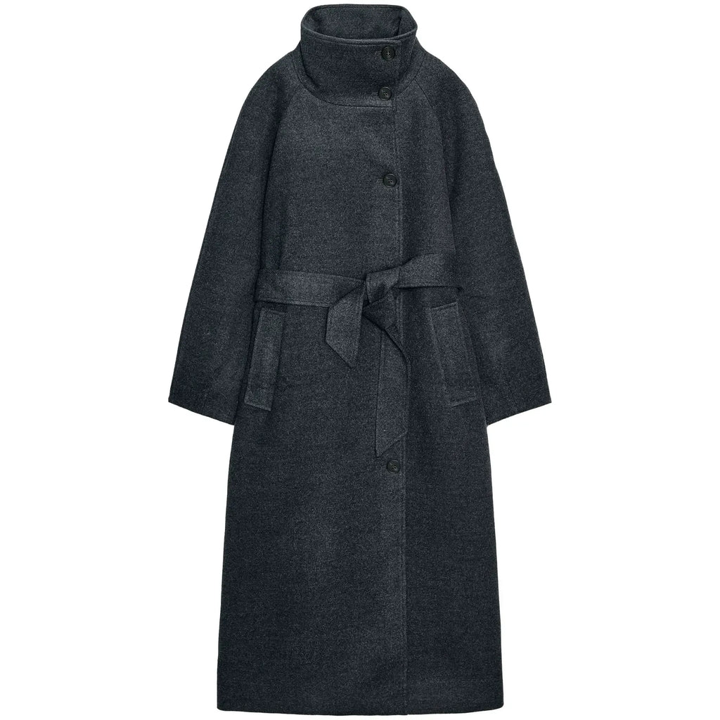 Evelyn Belted Wool-Blend Coat