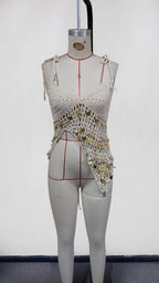 Maelle Sequin Crochet Camisole Top
