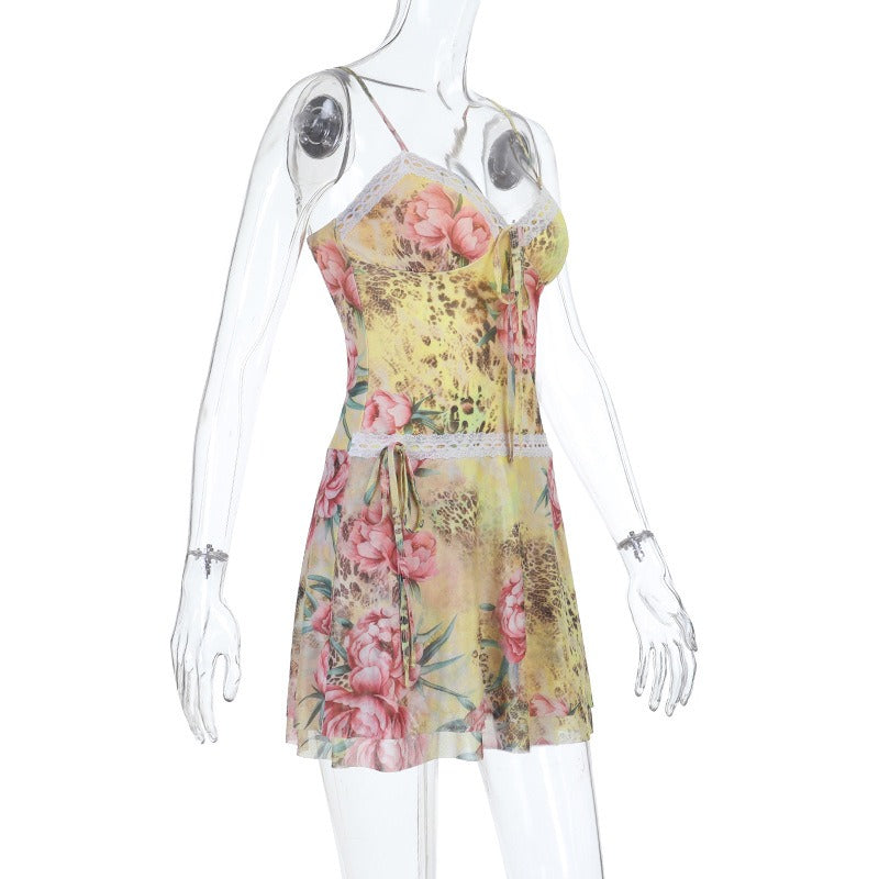 Anya Wildflower Mesh Mini Dress