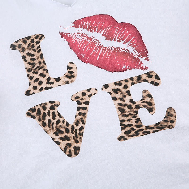 LOVE Leopard Lips Graphic Tee