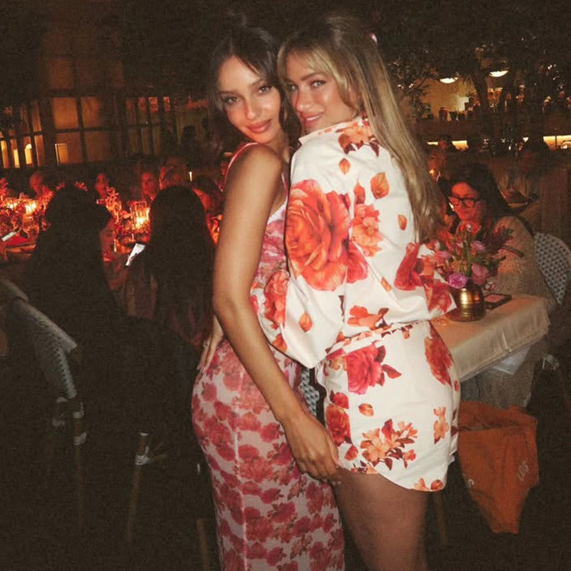 Samelya Rose Floral Lace Maxi Dress