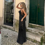 Polka Dot Scarf Detail Maxi Dress