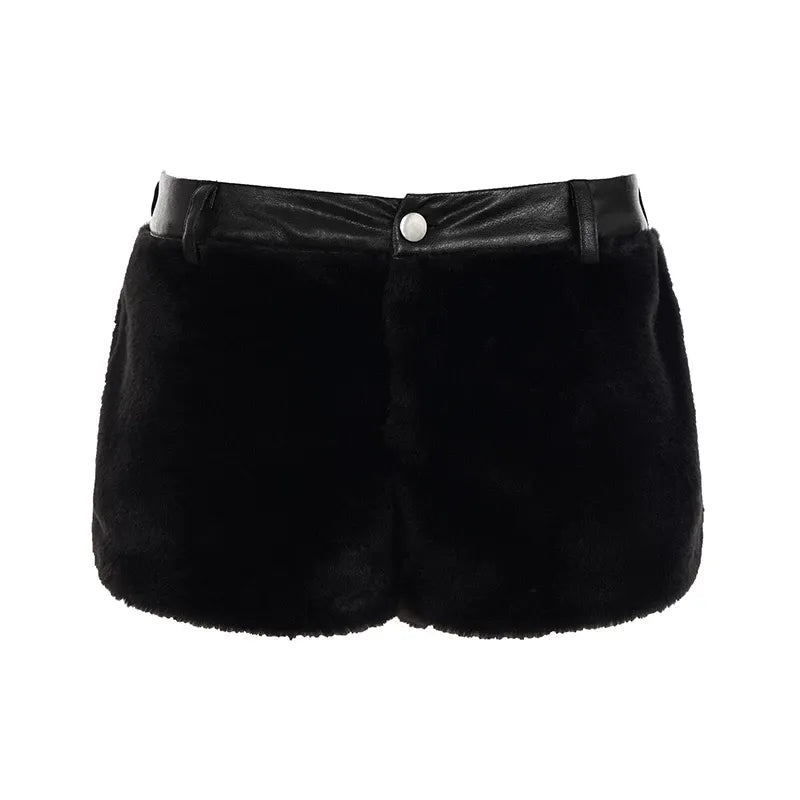 Cassia Faux Fur Cropped Jacket & Shorts