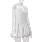Strapless Bubble White Mini Dress