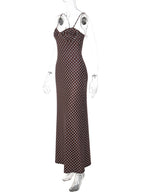 Kira Polka Dot Open-Back Maxi Dress