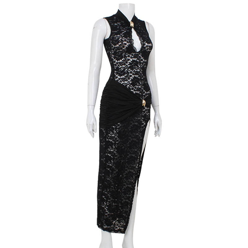 Valora Lace Slit Maxi Dress