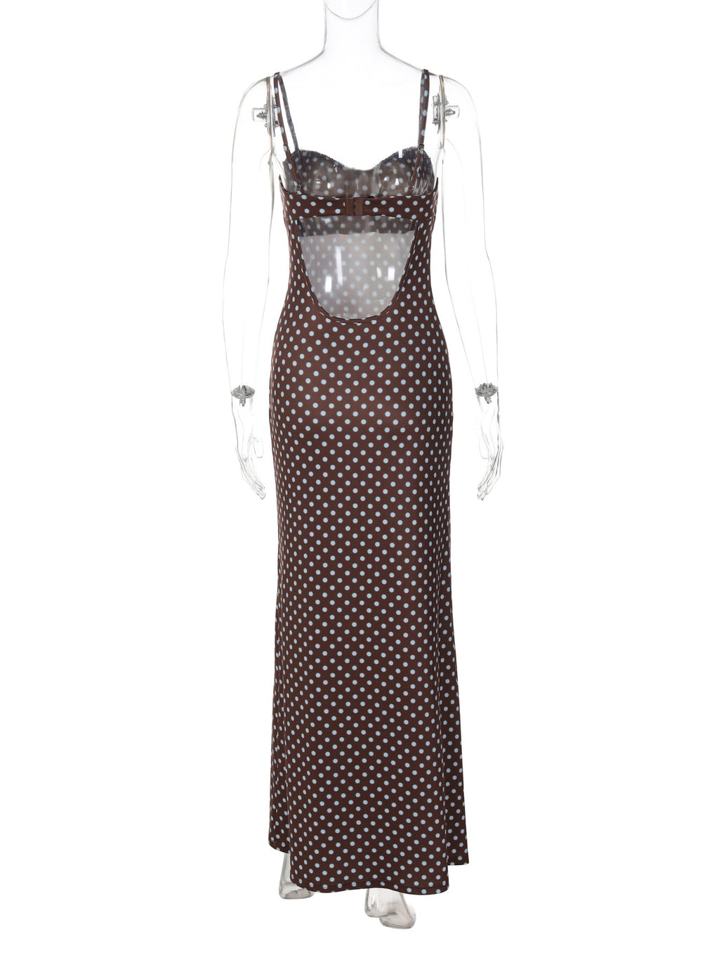 Kira Polka Dot Open-Back Maxi Dress