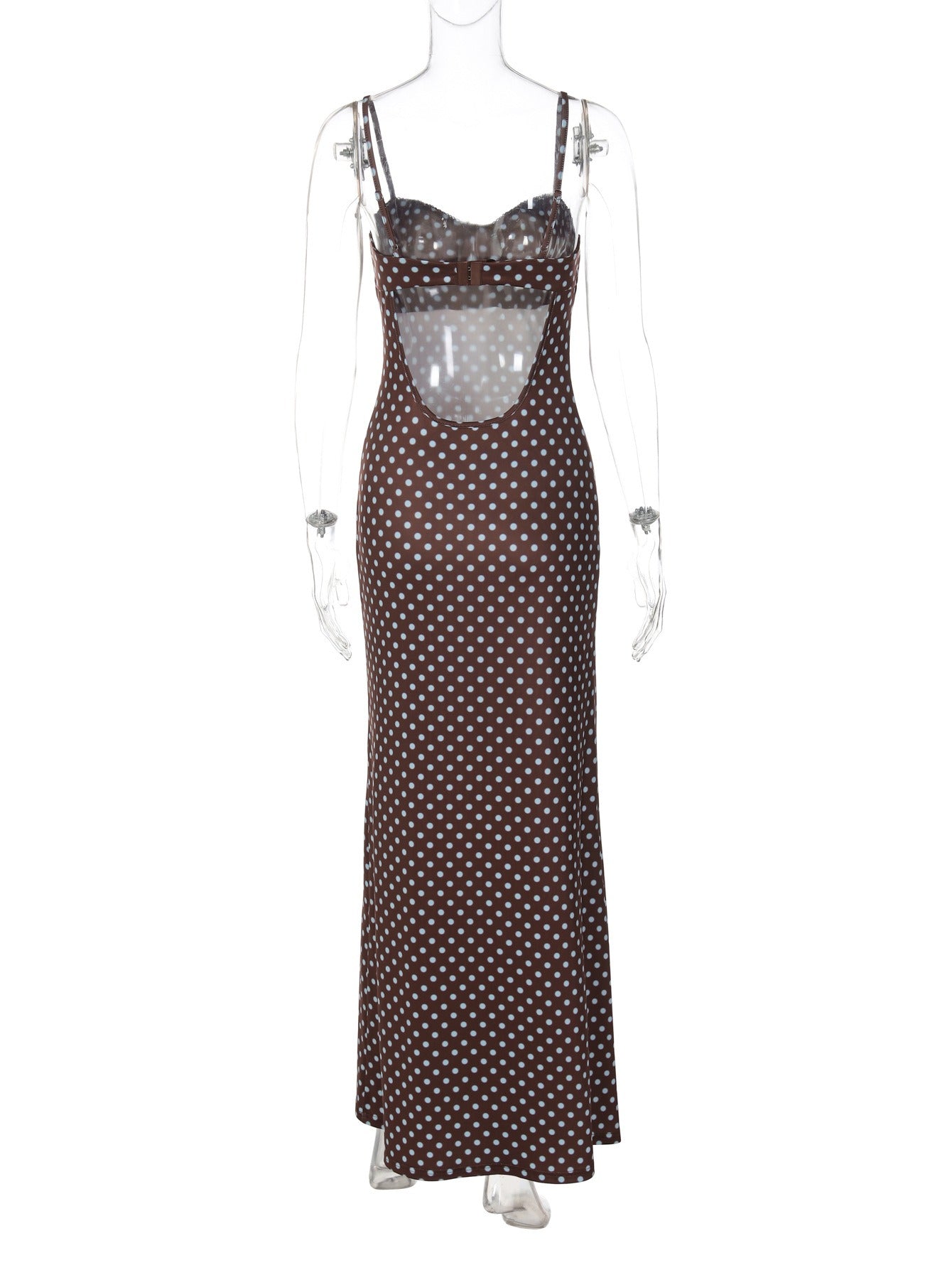 Kira Polka Dot Open-Back Maxi Dress