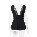 Deep V Peplum Tank Top