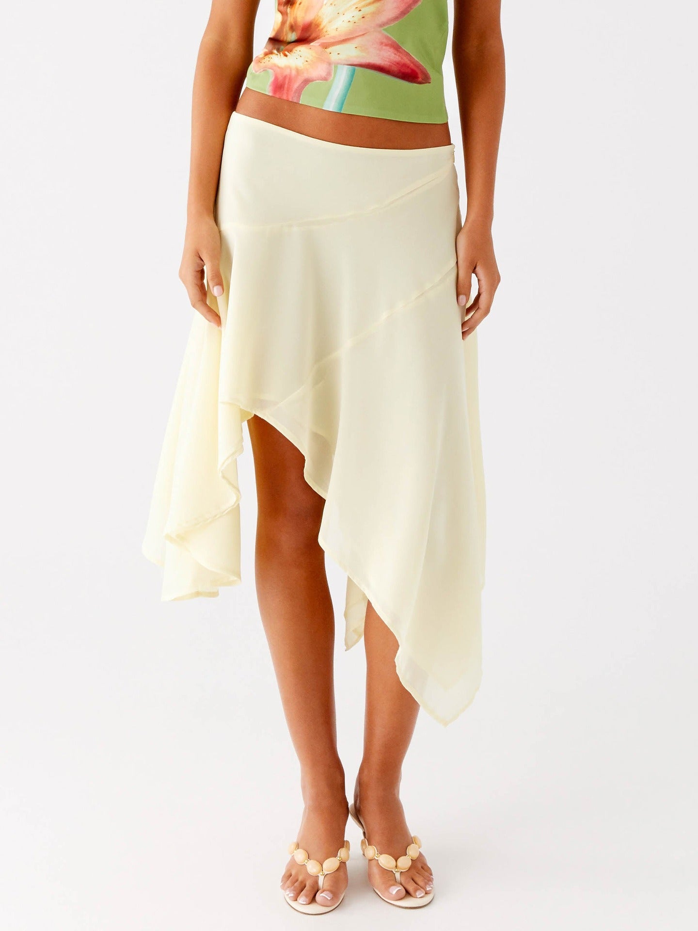 Mei Flow Asymmetric Midi Skirt