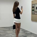 Mock Neck Color Block Mini Dress
