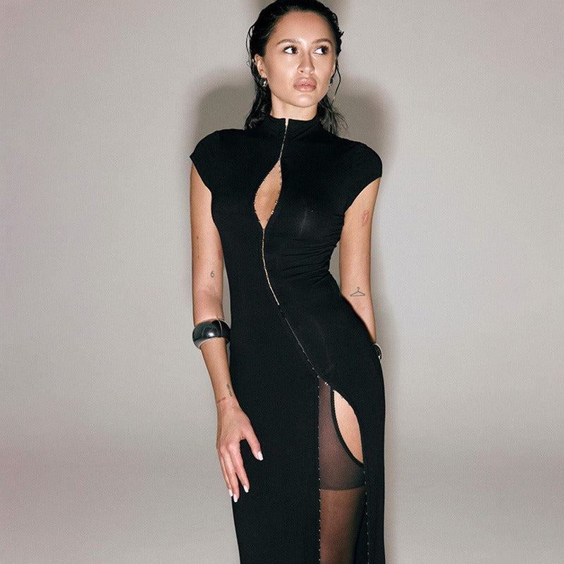 Blair Zip-Front Cutout Maxi Dress
