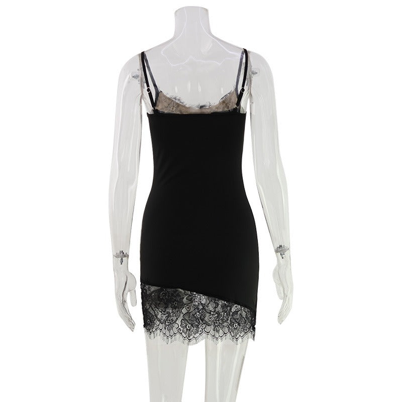Talise Lace Trim Mini Dress