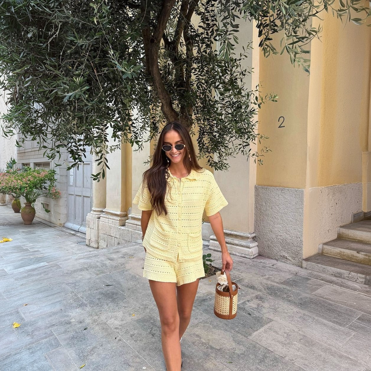 Ginevra Crochet Shorts Set