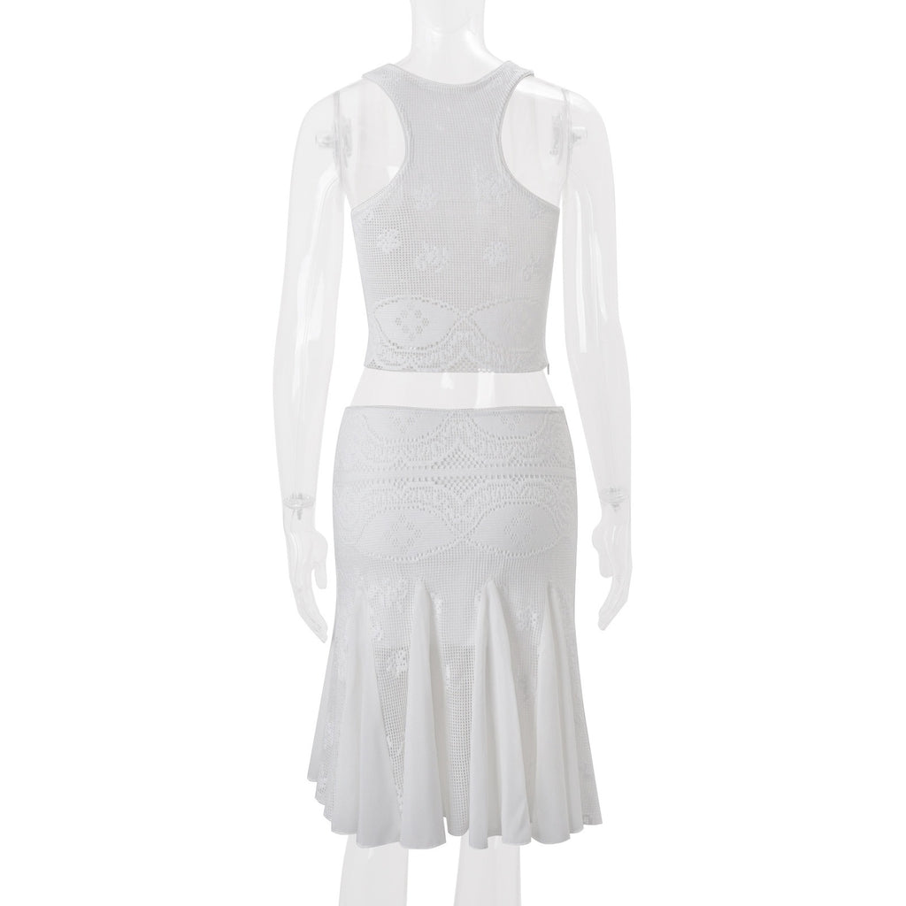 Crochet Tank & Midi Skirt Set