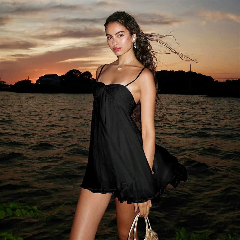 Flowy Ruched Bust Mini Dress