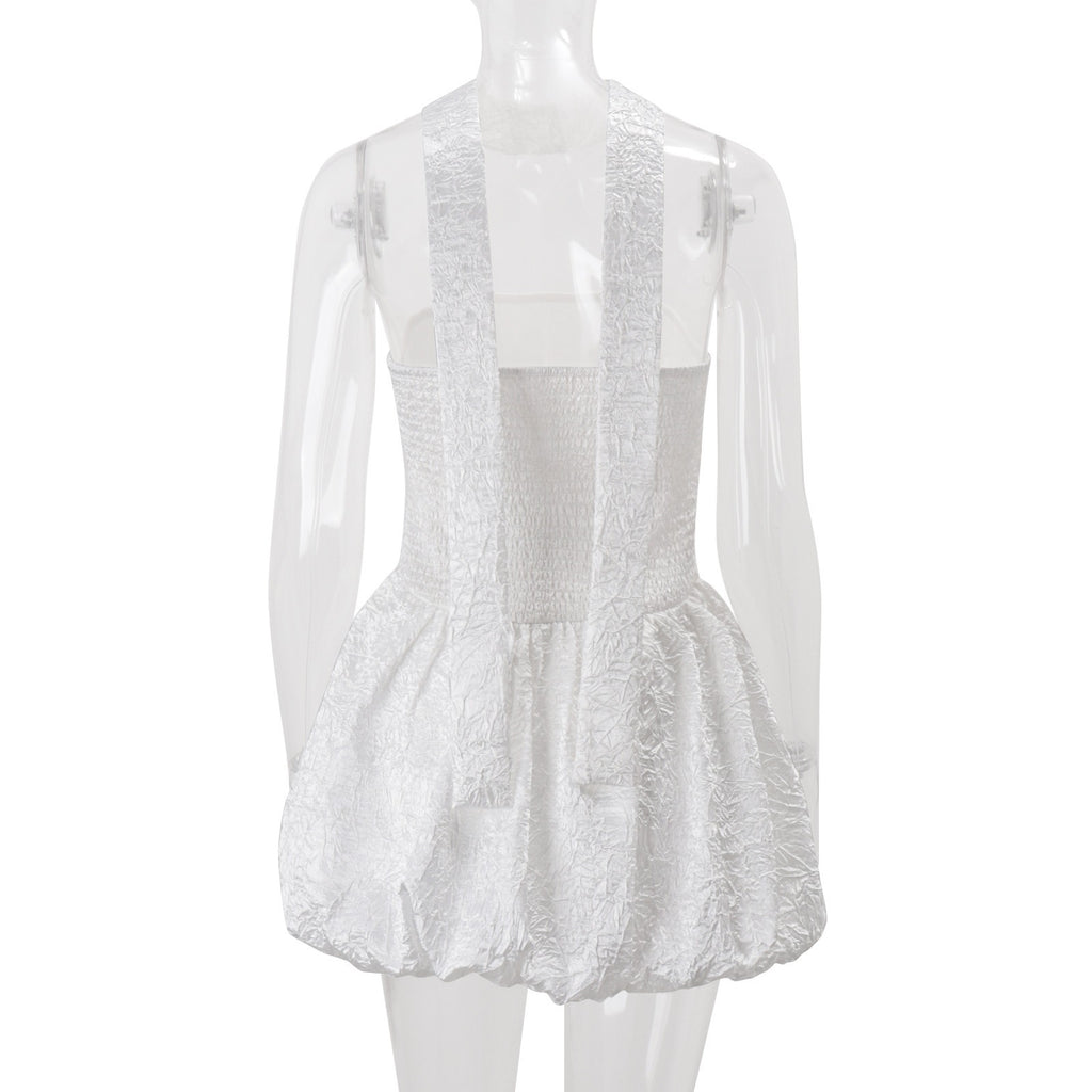 Strapless Bubble White Mini Dress