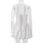 Strapless Bubble White Mini Dress