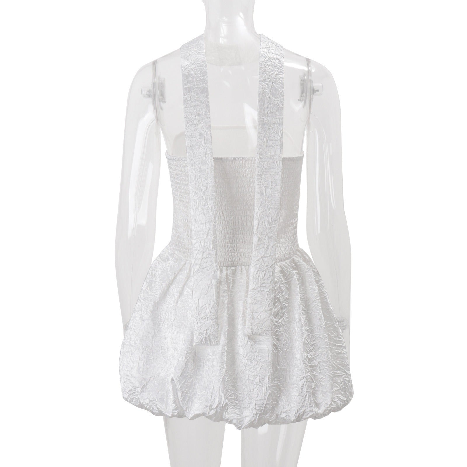 Strapless Bubble White Mini Dress