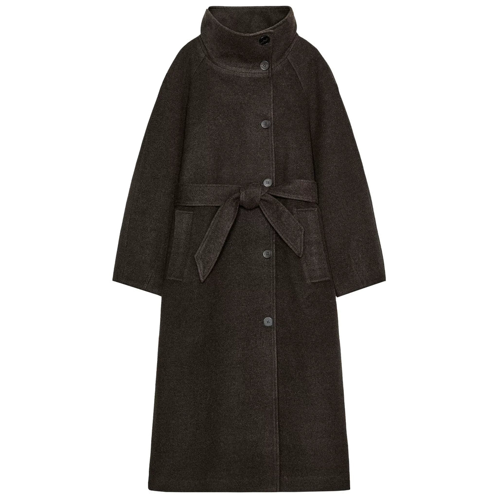 Evelyn Belted Wool-Blend Coat