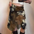 Léa Abstract Floral Mesh Midi Skirt