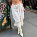 Willa Lace Trim Ruffle Capri Pants