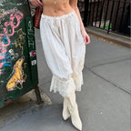 Willa Lace Trim Ruffle Capri Pants