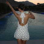 Monique Polka Dot Halter Mini Dress