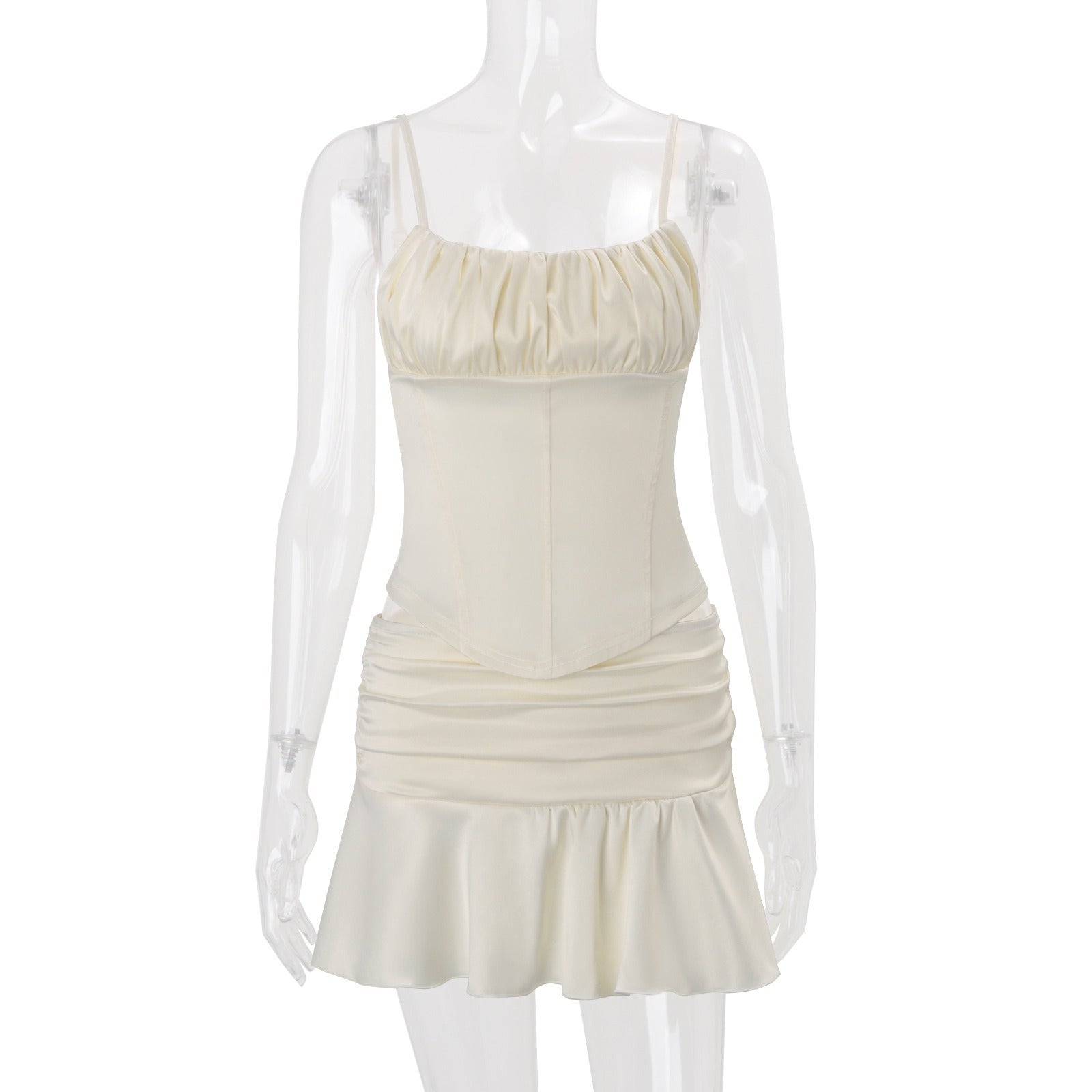 Larisa Corset Ruched Mini Dress Set