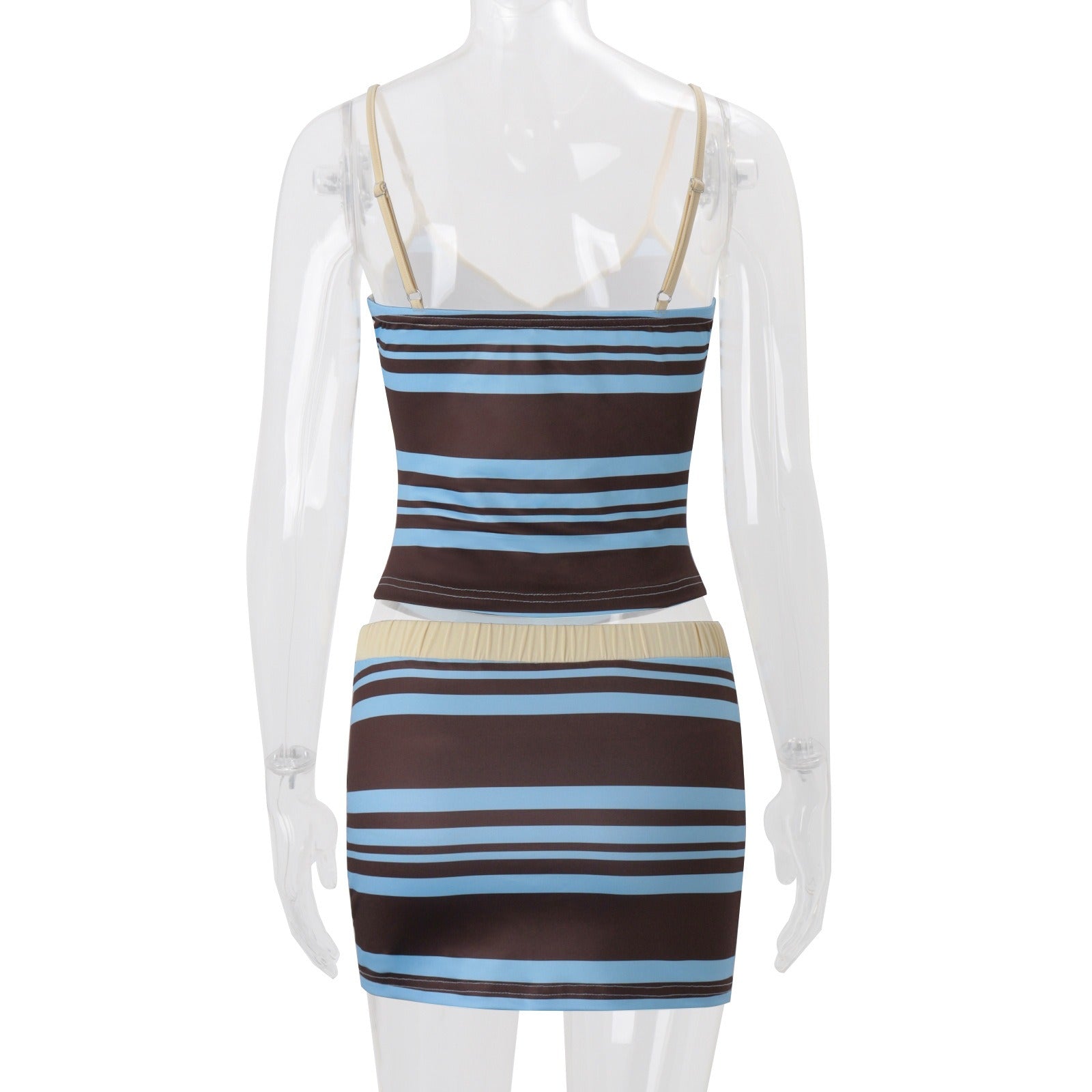 Bianca Retro Stripe Mini Skirt Set