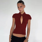 Soraya Ruched Front Button-Up Fitted Top