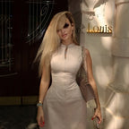 Lyra Zip-Front Structured Mini Dress