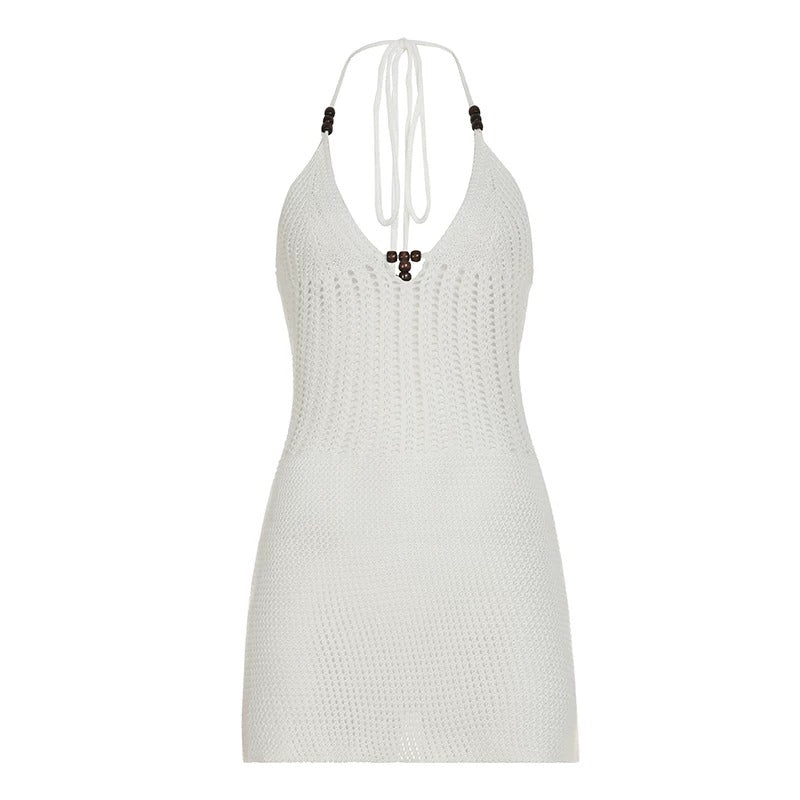 Linnea Crochet Halter Mini Dress