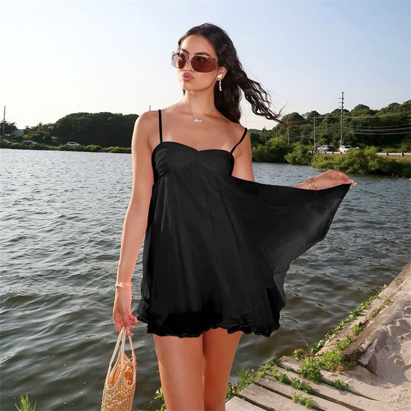 Flowy Ruched Bust Mini Dress