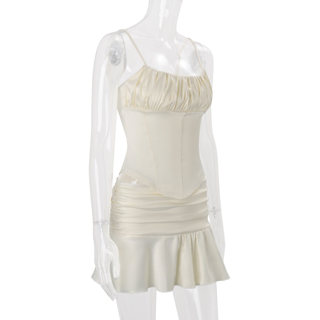 Larisa Corset Ruched Mini Dress Set