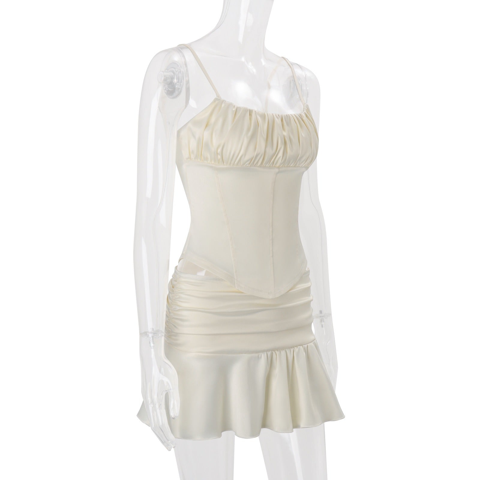 Larisa Corset Ruched Mini Dress Set
