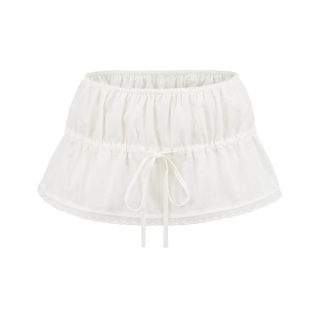 Ingrid Tie-Front Crop Top & Ruffle Shorts Set