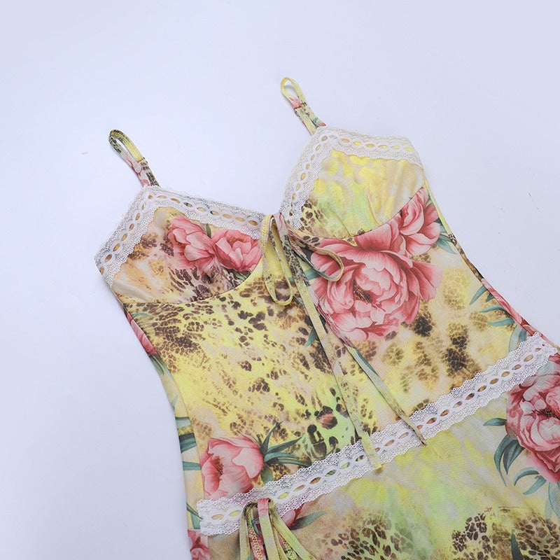 Anya Wildflower Mesh Mini Dress