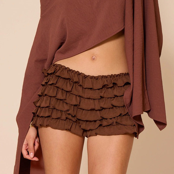Tiered Ruffle Micro Shorts