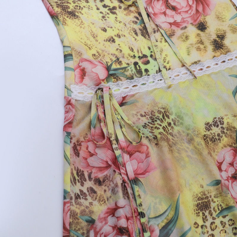 Anya Wildflower Mesh Mini Dress