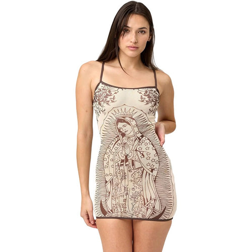 Calie Virgin Mary Graphic Mini Dress