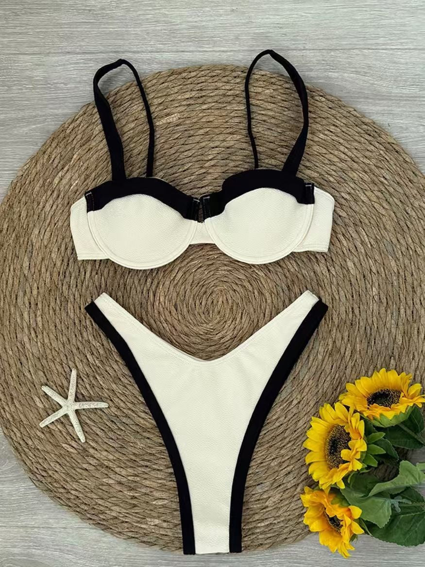 Sora Contrast Trim Bikini Set