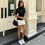 Mock Neck Color Block Mini Dress