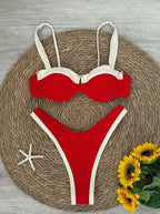 Sora Contrast Trim Bikini Set