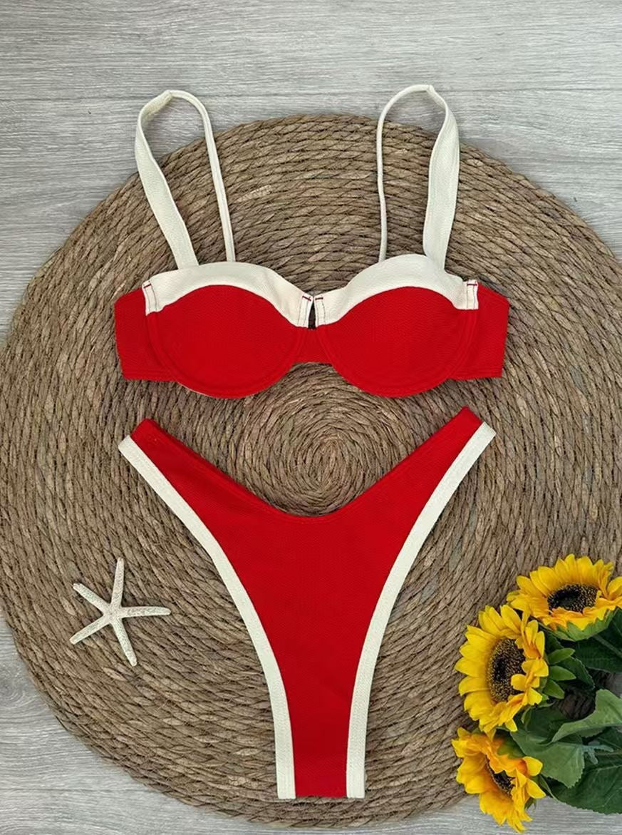 Sora Contrast Trim Bikini Set